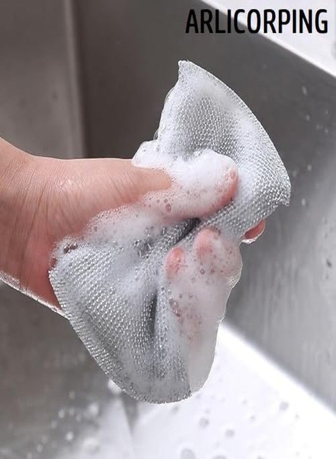 ARLICORPING Sponge Scrubber, Scrub Sponge for Utensil Cleaning, Scratch Proof Scrubber for Kitchen Utensils, Steel Wire Non-Scratch Reusable Dishwashing Sponge for Kitchen (4) - Image 2